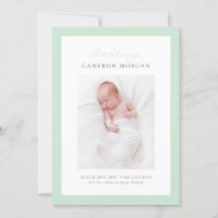 Mint groen grillige kalligrafie foto Baby Geboorte