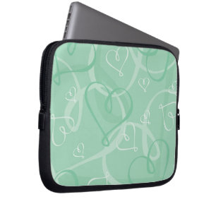 Mint groen hartritme laptop sleeve