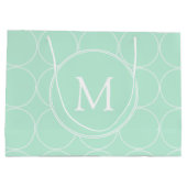 Mint Groen Kleur Monogram Trendy Elegant Modern Groot Cadeauzakje (Achterkant)