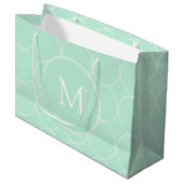 Mint Groen Kleur Monogram Trendy Elegant Modern Groot Cadeauzakje (Voorkant Gekanteld)