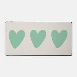 Mint Groen | Love Heart Desk Mat