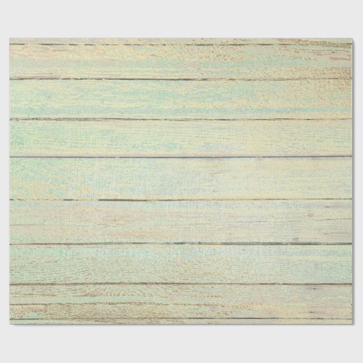 Mint Groen Metallic Champaign Goud Hout Rustiek Cadeaupapier (Vlak)