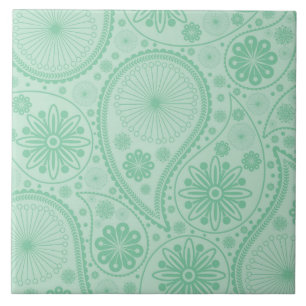 Mint groen paisleypatroon tegeltje