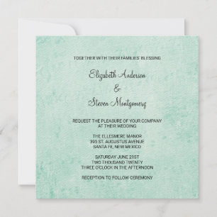 Mint Groen  papier textuur Wedding Kaart