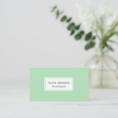 Mint groen pastel minimalistisch elegant visitekaa visitekaartje (Staand voorkant)