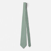 Mint-Groen PolkaDots Patter Aangepaste grijze acht Stropdas (Voorkant)