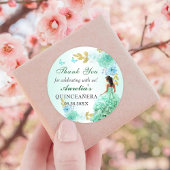 Mint Groen Prinses Jurk Quinceañera Verjaardag Ronde Sticker