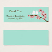 Mint Groen & Roze Kersenbloesem Moderne bruiloft Mini Visitekaartjes (Voorkant /achterkant)