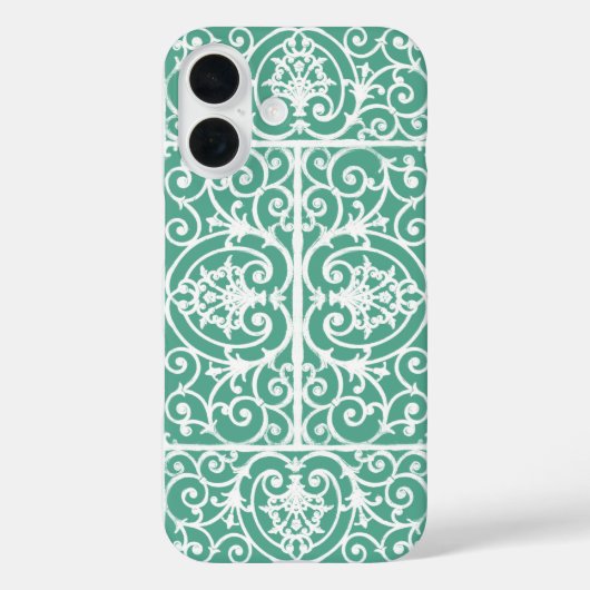 Mint groen scrollerpatroon Case-Mate iPhone case (Achterkant)