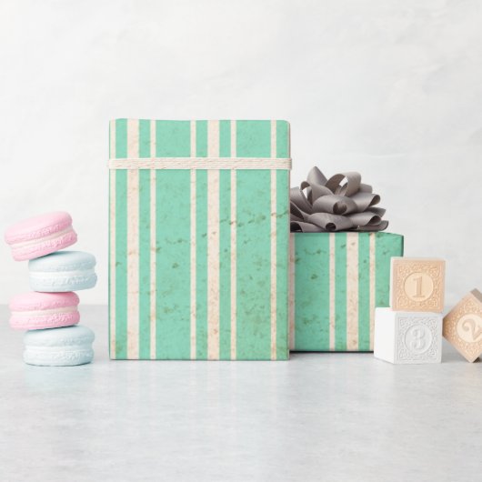 Mint groen  strippapier cadeaupapier (Baby Shower)