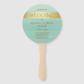 Mint Groen Trouwprogramma Handwaaier (Voorkant)