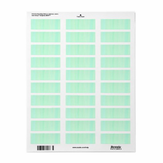 Mint Groen voor Uw Gepersonaliseerde Adresetikette Etiket (Full Sheet)