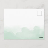 Mint Groen Waterverf Goud Geometrisch Sla de datum Briefkaart (Achterkant)