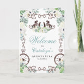 Mint Groen Western Charro Quinceañera Programma (Voorkant)