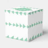 Mint groen wit aztec pijlen monogram bedankdoosjes (Achterkant)