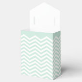 Mint-groen, wit chevron zigzag patroon bruiloft bedankdoosjes (Geopend)