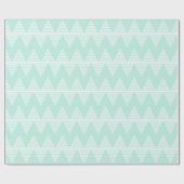Mint groen wit geometrisch chevron patroon cadeaupapier (Vlak)