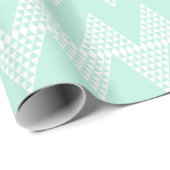 Mint groen wit geometrisch chevron patroon cadeaupapier (Rol Hoek)