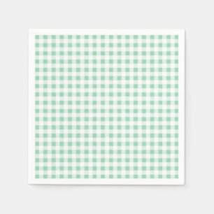 Mint Groen Wit Gingham Patroon Servet
