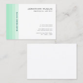 Mint Groen Wit Modern Eenvoudig Trendy Elegant Visitekaartje (Voorkant / Achterkant)