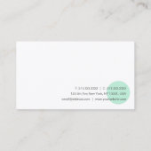 Mint Groen Wit Sjabloon Modern Handschrift Visitekaartje (Achterkant)