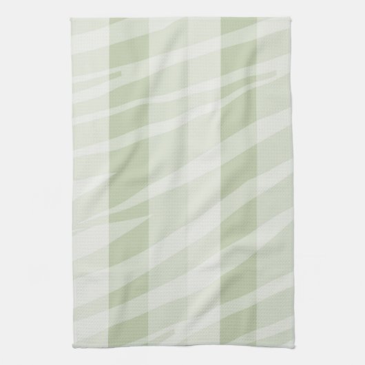 Mint Groen Witte Zebra Strepen Theedoek (Verticaal)