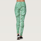 Mint groene bloemenkant leggings (Achterkant)