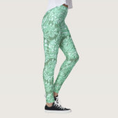 Mint groene bloemenkant leggings (Rechts)
