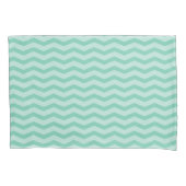 Mint-groene chevron zigzag-patroonkussen kussensloop (Voorkant)