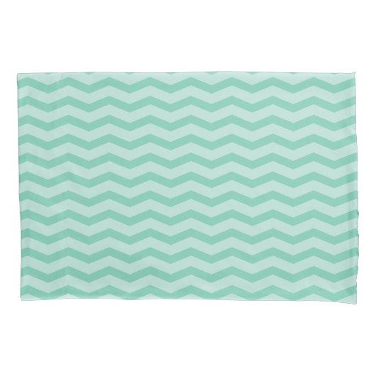 Mint-groene chevron zigzag-patroonkussen kussensloop (Voorkant)