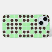 Mint groene crème en chocolade chip quilt patroon Case-Mate iPhone case (Achterkant (horizontaal))