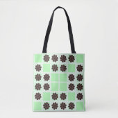 Mint groene crème en chocolade chip quilt patroon draagtas (Voorkant)
