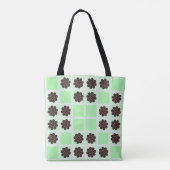 Mint groene crème en chocolade chip quilt patroon draagtas (Achterkant)