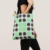 Mint groene crème en chocolade chip quilt patroon draagtas (Dichtbij)