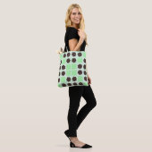 Mint groene crème en chocolade chip quilt patroon draagtas (Op model)