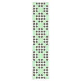 Mint groene crème en chocolade chip quilt patroon korte tafelloper (Voorkant)