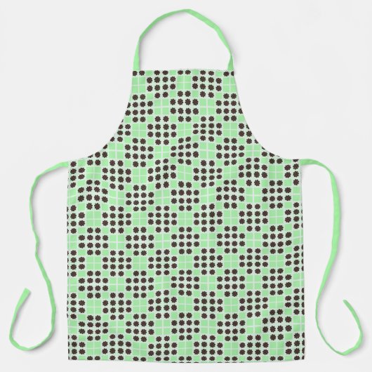 Mint groene crème en chocolade chip quilt patroon schort (Voorkant)