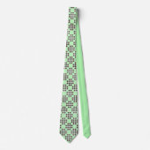 Mint groene crème en chocolade chip quilt patroon stropdas (Voorkant)