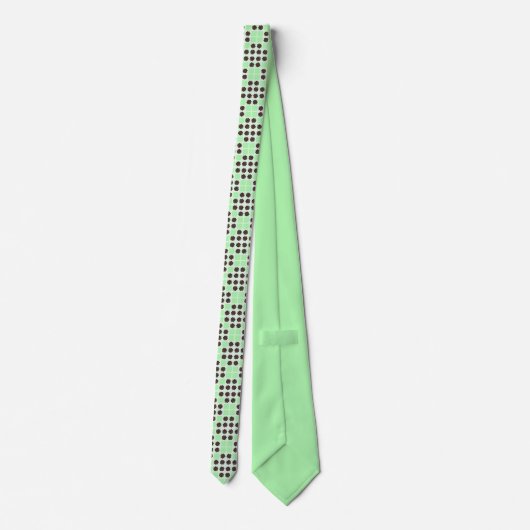 Mint groene crème en chocolade chip quilt patroon stropdas (Achterkant)