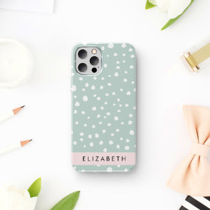 Mint Groene Dalmatische Stippen, Vlekken, Jouw naa iPhone 12 Pro Hoesje