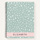 Mint Groene Dalmatische Stippen, Vlekken, Jouw naa Notitieboek (Voorkant)
