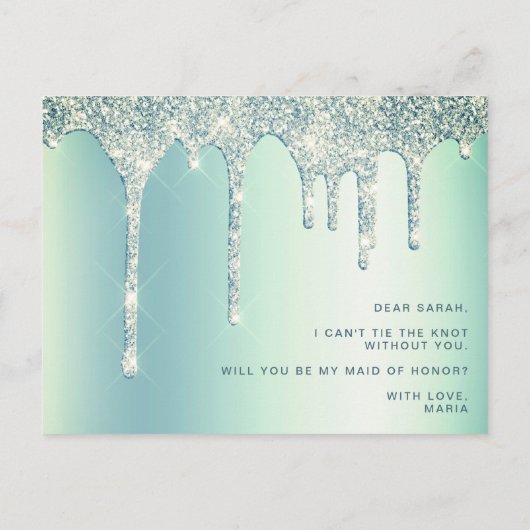 Mint-groene druppels zullen je mijn eerbewijs zijn uitnodiging briefkaart (Achterkant)