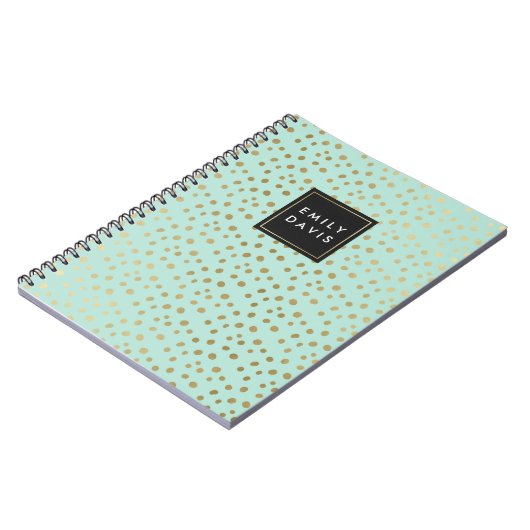 Mint groene en gouden vlekken | Notitieboek (Linkerzijde)