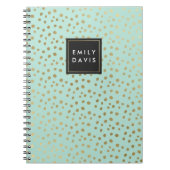 Mint groene en gouden vlekken | Notitieboek (Voorkant)