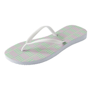 Mint Groene en roze Strepen Teenslippers