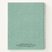 Mint-groene faux linnen textuur notitieboek (Achterkant)