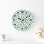 Mint Groene Giraffe Print Grote Klok (Huis)