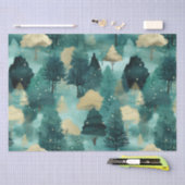 Mint Groene Gouden Bomen Kerst Tissuepapier (Craft)