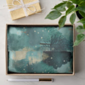 Mint Groene Gouden Bomen Kerst Tissuepapier (Geschenk)