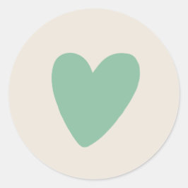 Mint Groene Hart Ronde Sticker Set van 20